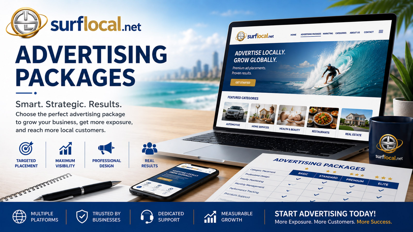 Surflocal 2026 advertising package overview
